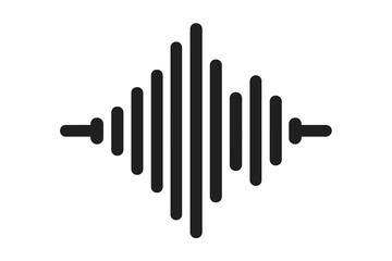 Poster - Vector illustration of black waves as an equalizer isolated against a black background