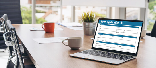 Poster - Online loan application form for modish digital information collection on the internet network