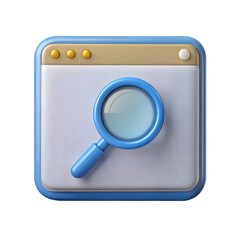 Poster - Website address search front view icon 3d rendering illustration on transparent background
