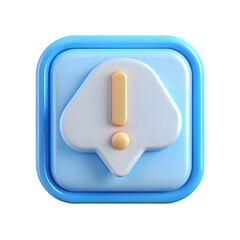Fototapete - Warning chat talk front view 3d rendering icon illustration on transparent background for alert messages
