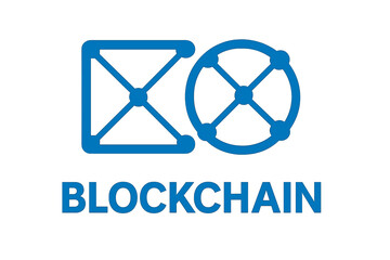 Fototapete - Template label for blockchain technology, represented by a hexagon with interconnected lines, suitable for a brand, label, logo, or logotype of a smart contract block symbol, designed for