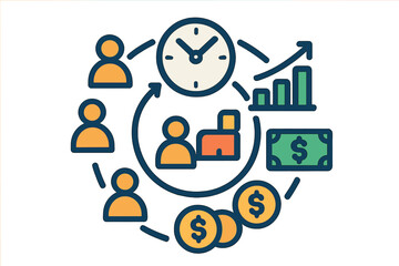 Aufkleber - Infographic showing a vector circle with arrows, a cycle diagram, and a jigsaw graph for a presentation chart, representing a business concept with 7 options