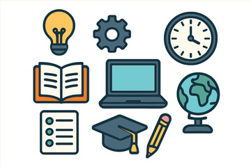 Fototapete - A data analytics icon set featuring an editable stroke is available, along with a collection of thin line icons for data analysis, presented as a vector illustration