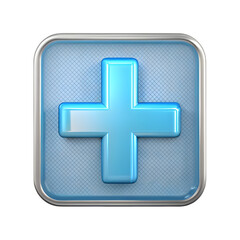 Poster - Add plus or medical icon front view 3d illustration rendering on transparent background design
