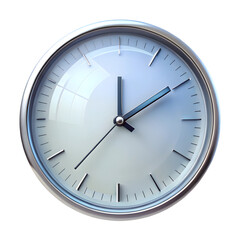 Poster - Clock time hours front view 3d illustration rendering icon on transparent background for scheduling
