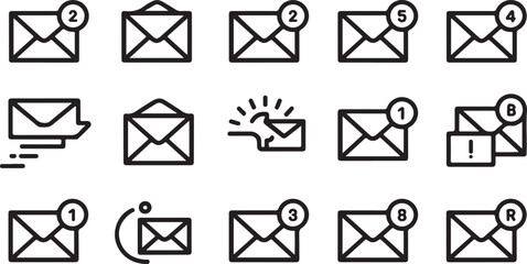 Poster - Mail envelope notification icons message communication