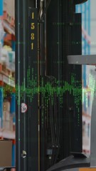 Poster - Animation of data processing over turret truck in warehouse