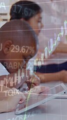 Poster - Animation of financial data processing over diverse group of diverse pupils