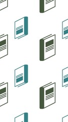 Aufkleber - Animation of school items icons moving on white background