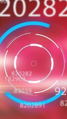Poster - Animation of numbers and processing circle over red background