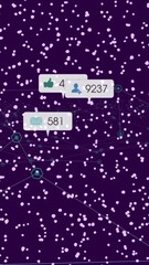  - Animation of social media icons connected by lines on starry purple background
