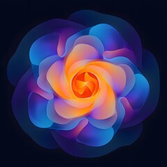 Poster - Abstract flower background wallpaper design with vibrant colors and smooth gradients