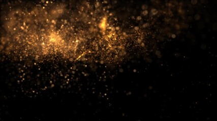 Wall Mural - Golden Glitter Milky Way Smooth Particles Loop Background Alpha Channel v7