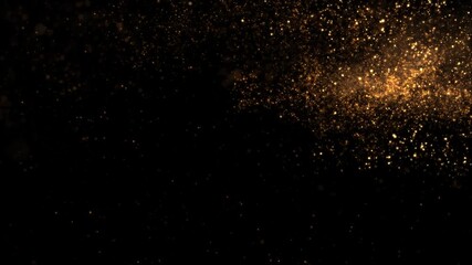 Wall Mural - Golden Glitter Milky Way Smooth Particles Loop Background Alpha Channel v