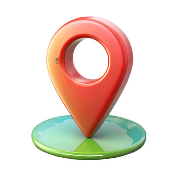 Maps location way side view 3d rendering illustration icon on transparent background for navigation
