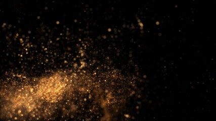 Wall Mural - Golden Glitter Milky Way Smooth Particles Loop Background Alpha Channel v3