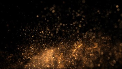 Wall Mural - Golden Glitter Milky Way Smooth Particles Loop Background Alpha Channel v2