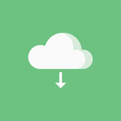 Poster - Cloud Download Icon on Green Background