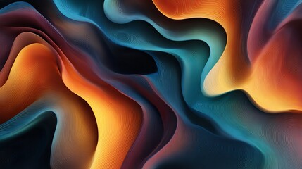 Poster - Abstract flowing lines of vibrant color, creating a mesmerizing and dynamic interplay of light and shadow, smooth transitions.
