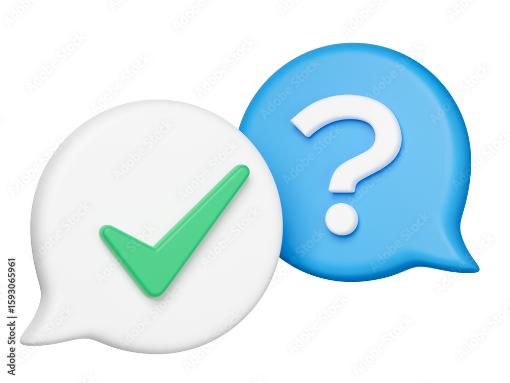 A survey chat, positive reaction in speech bubbles. Speech bubbles with ...