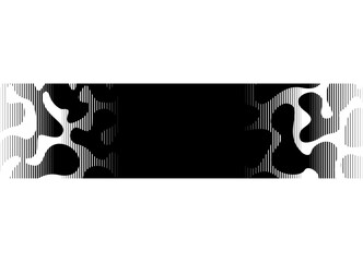 Poster - Stripe for text. Vector dynamic pattern of black spots on a white background. Vector background. Design element. For cover, advertising, packaging. Animal camouflage, skin, fish