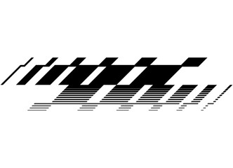 Poster - Vector dynamic pattern of black abstract shapes on a white background. Sports Vector Background. Striped Design Element in with thin lines. For car body, boat, sportswear, toy