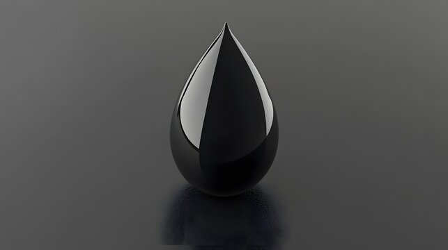 Single Black Oil Drop Minimalist Abstract Background