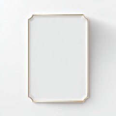 Poster - Elegant blank frame with ornate edges and a golden border on a clean white background for creative design purposes