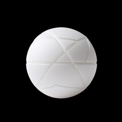 Poster - Abstract White Sphere with Smooth Texture and Intricate Line Patterns Against a Dark Background