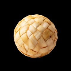 Poster - Intricate Handcrafted Woven Sphere Made from Natural Materials on Black Background