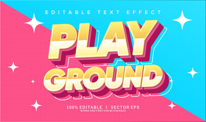 Poster - play ground vector text effect with modern style design