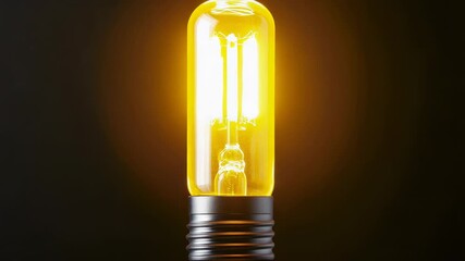 Poster - A close-up view of a light bulb on a black background
