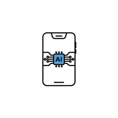 Fototapete - Smart phone with a central processing unit(AI)