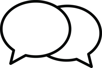Poster - Two Empty Speech Bubbles Outline - AI Generative
