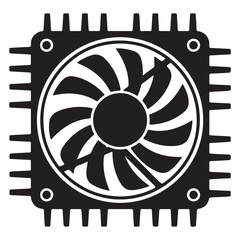 Poster - Stylized Computer Fan Illustration A Cooling Solution for Technology Hardware and Electronics Devices Vector Design Depiction