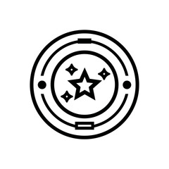 Poster - Abstract star shines brightly within circular design element displaying graphic pattern symbolic form