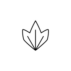 Poster - Isolated leaf outline shows design simplicity white background graphic