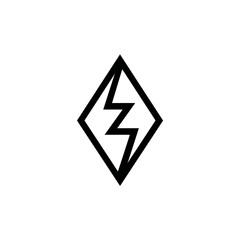 Aufkleber - Geometric lightning strikes inside rhombus graphic isolated vector