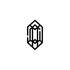 Poster - Geometric gem stands centered isolated white backdrop shines