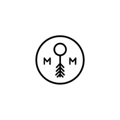 Poster - Abstract symbol combines letters geometric shape within circle for branding identity minimalistic