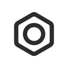 Poster - Simple hexagon embraces circle inside isolated area detail represents precision