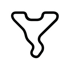 Poster - Track outline displays circuit design on white background isolated vector