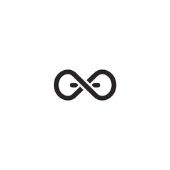 Poster - Black infinity symbol loops endlessly on white backdrop representing forever graphic resource