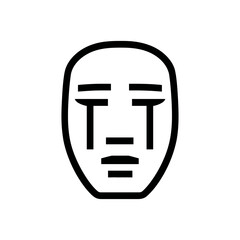 Poster - Abstract face mask represents sadness emotions on white background design