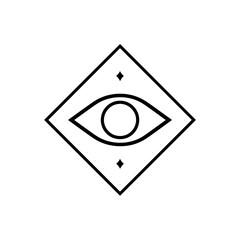 Aufkleber - Eye observes inside rhombus shape flat backdrop minimal design details