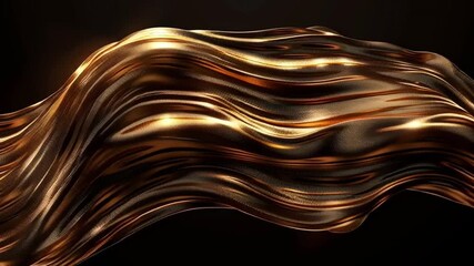 Poster - Elegant Golden Fabric Waves Smooth Abstract Design Showcasing Luxury, Rich Texture, and Shimmering Shine for Mesmerizing Visual Experience.