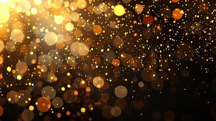 Poster - Golden Bokeh Lights Shimmering Abstract Background for Festive Celebrations, Creating Warm Atmosphere with Sparkling Texture and Joyful Vibes.