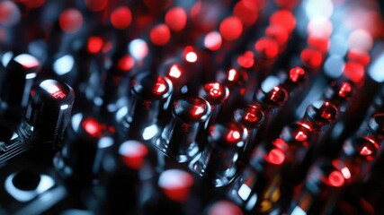 Poster - Close-up shot of multiple red light bulbs