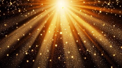 Poster - Golden light beams radiate warmth and wonder, creating magical atmosphere filled with shimmering particles that evoke sense of radiant beauty and enchantment.
