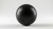 © gan - Monochromatic sphere of ebony texture on a pristine white background showcases simple shapes